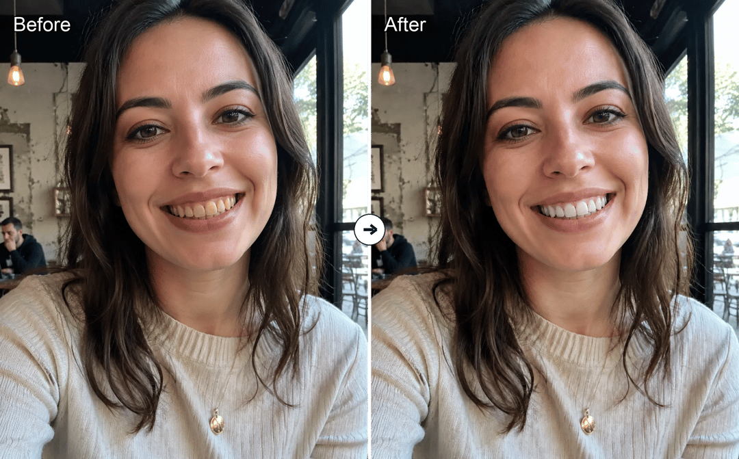 AI teeth whitening marketing portrait