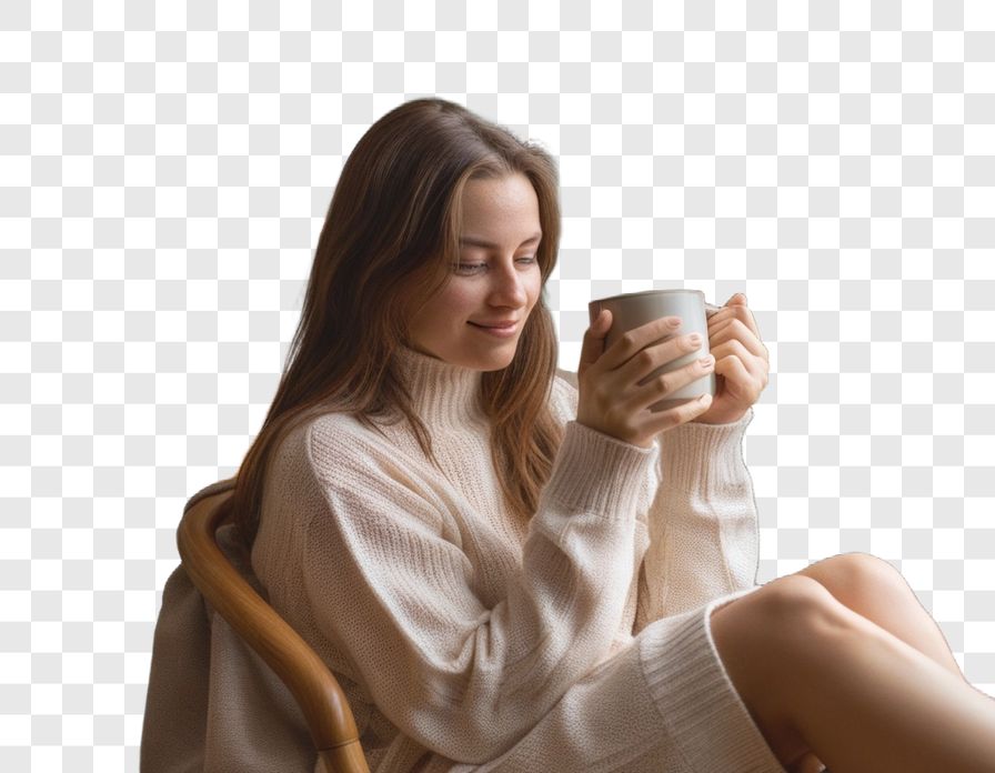 Cafe portrait after background removal
